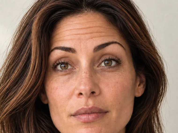 Patient raising her brows during the assessment